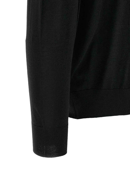 Black Wool Polo Shirt