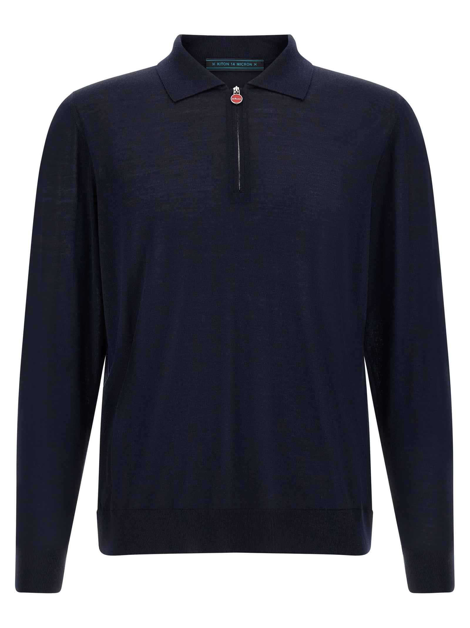 Blue Wool Polo Shirt