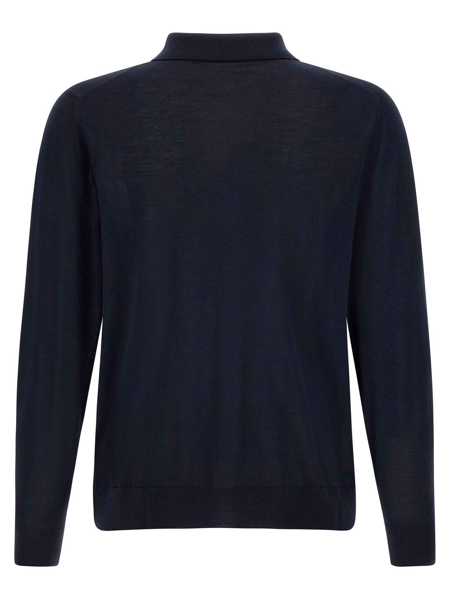 Blue Wool Polo Shirt