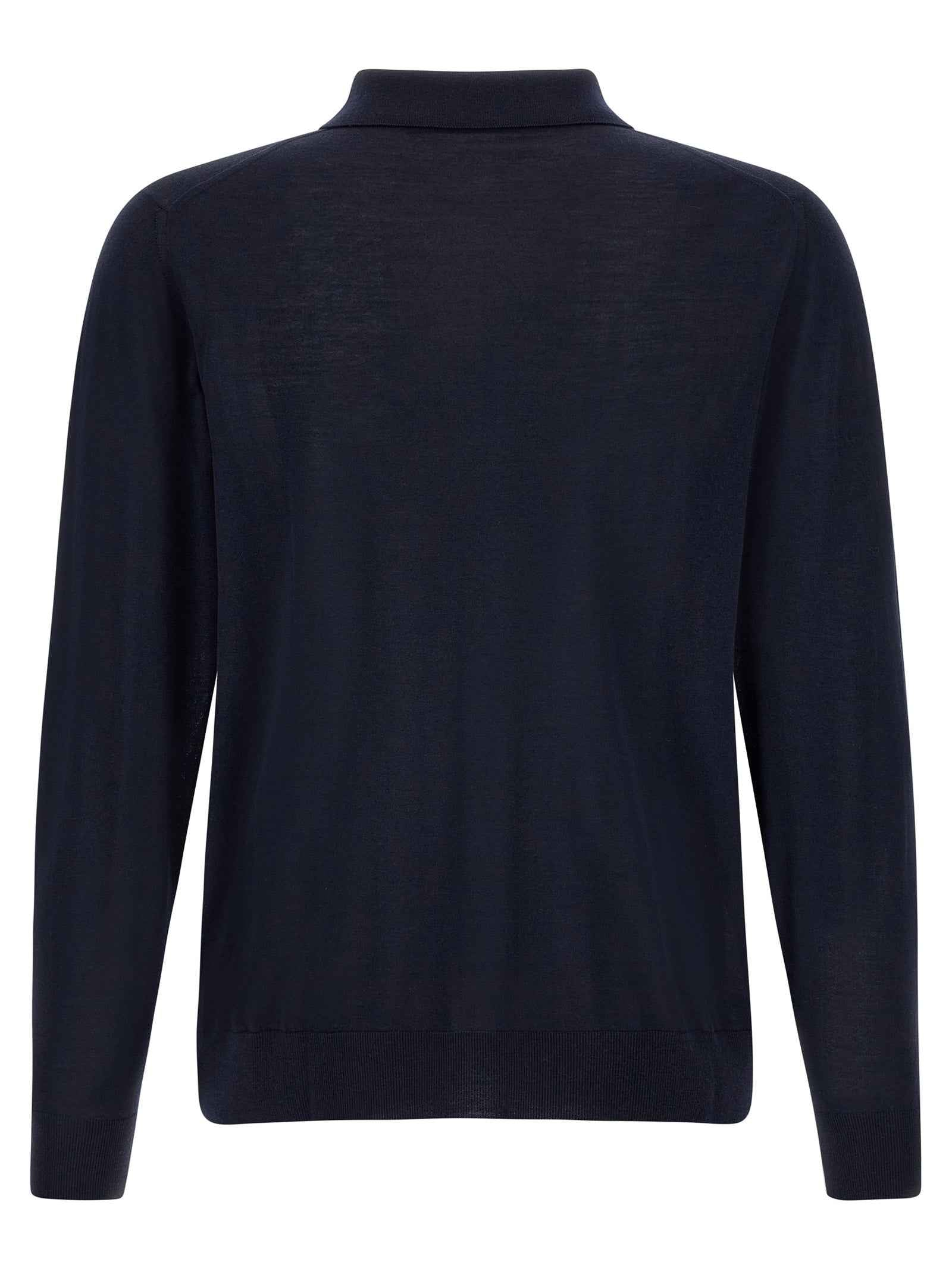 Blue Wool Polo Shirt
