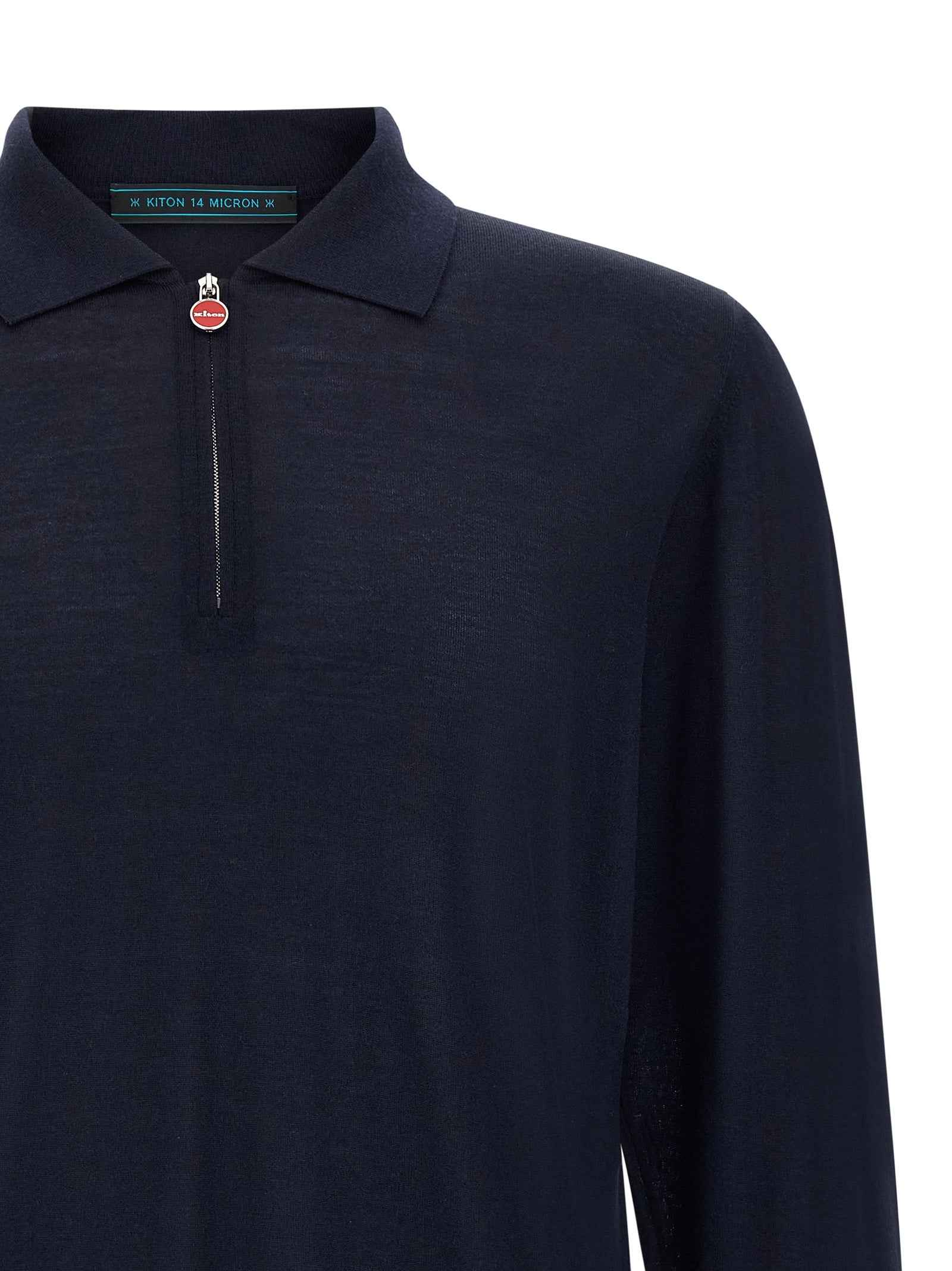 Blue Wool Polo Shirt