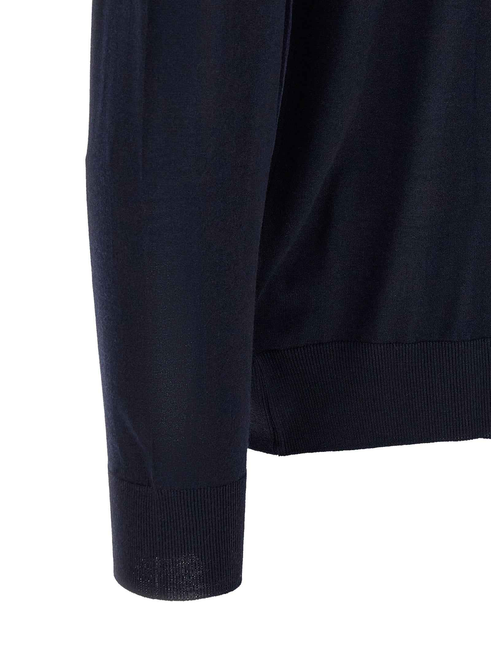 Blue Wool Polo Shirt