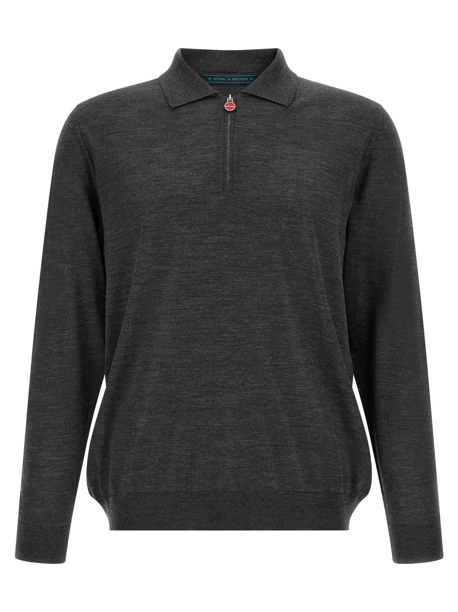 Gray Wool Polo Shirt