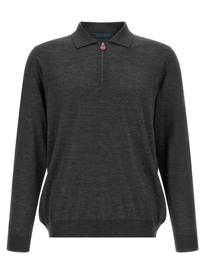 Gray Wool Polo Shirt
