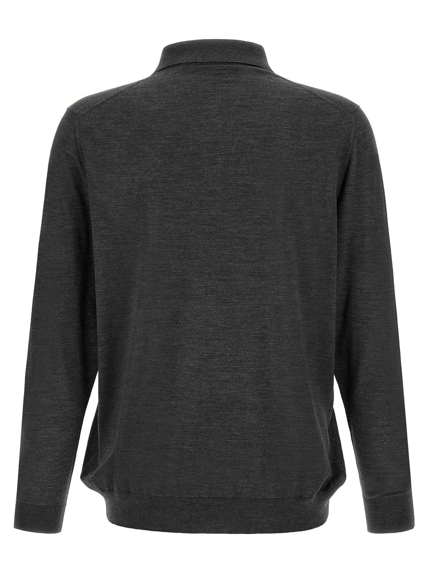 Gray Wool Polo Shirt