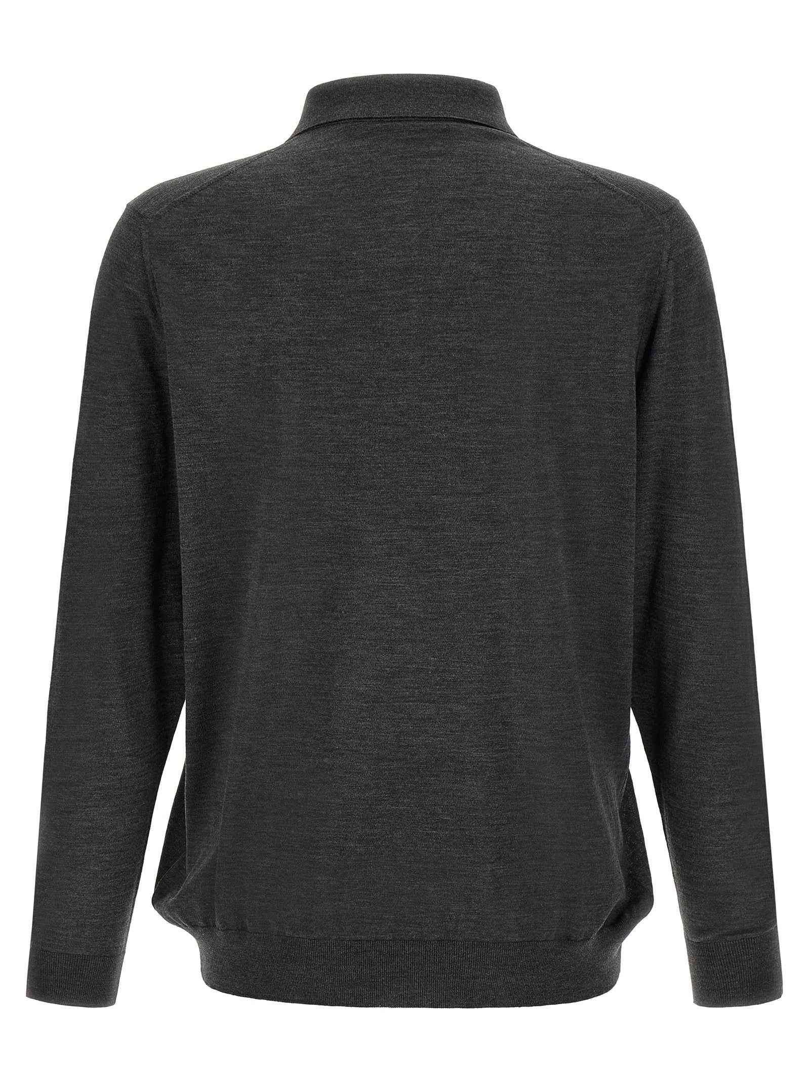 Gray Wool Polo Shirt
