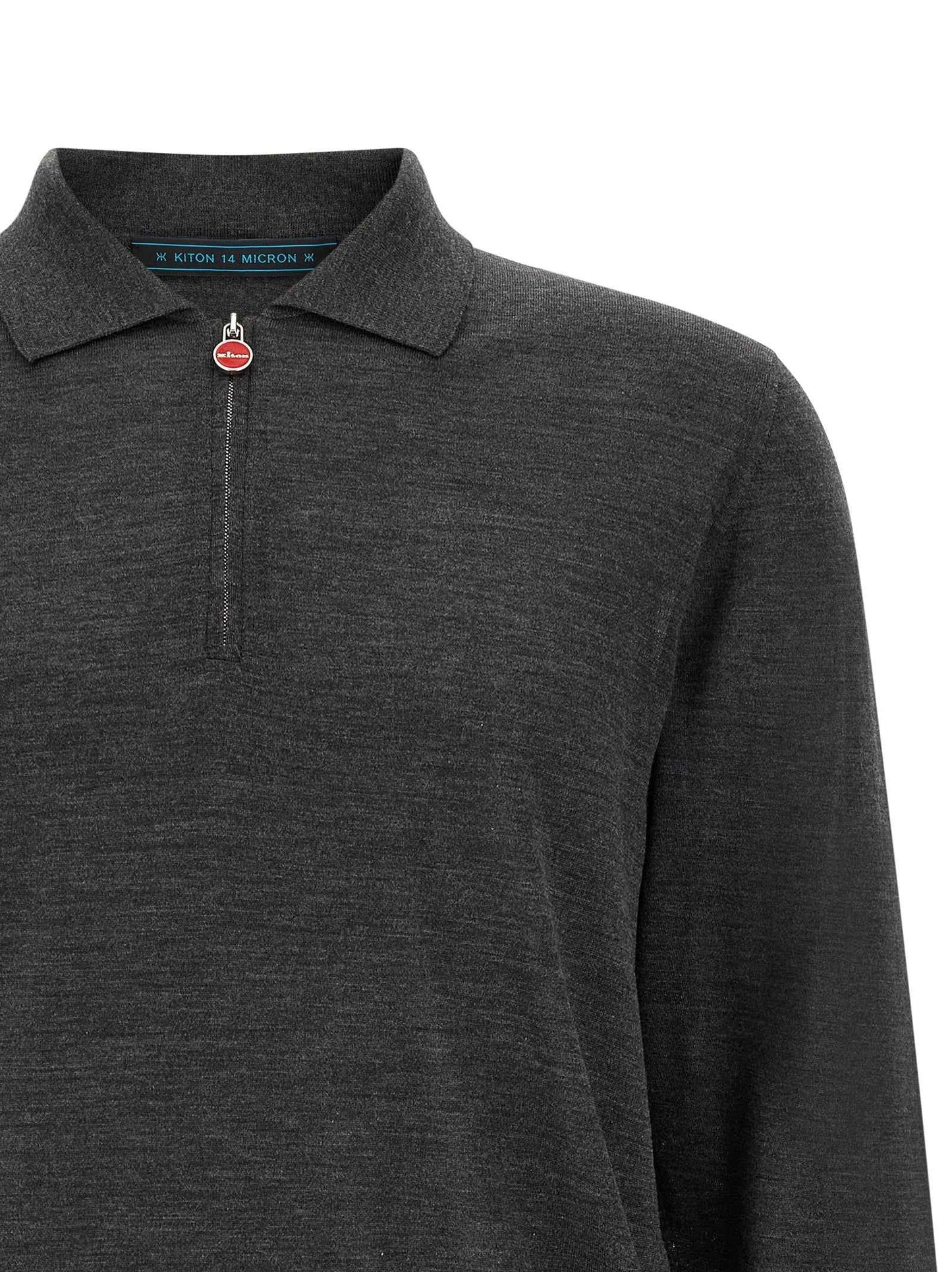 Gray Wool Polo Shirt