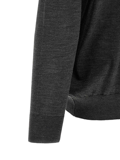 Gray Wool Polo Shirt