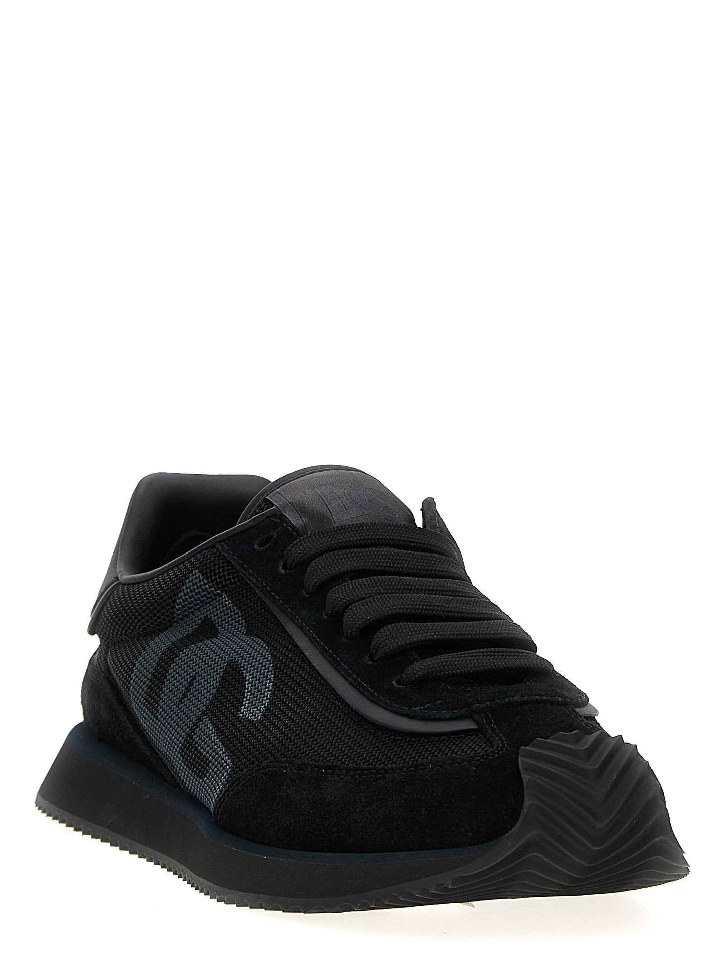 Black Calfskin Athletic Sneakers