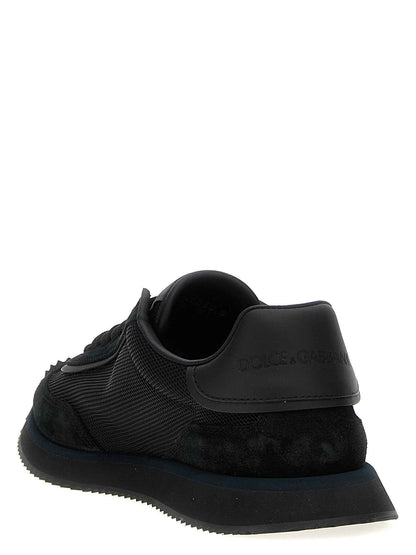 Black Calfskin Athletic Sneakers