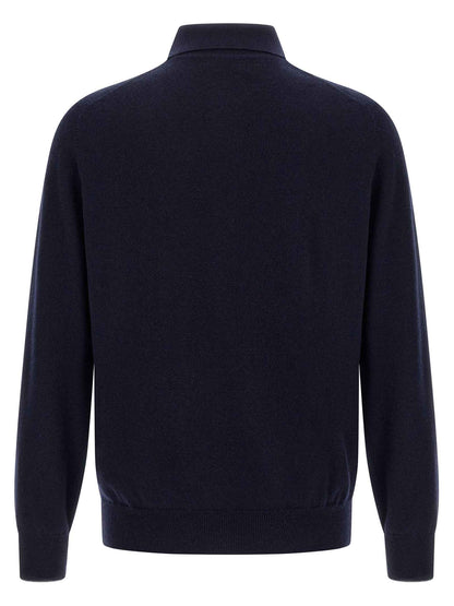 Blue Cashmere Polo Shirt