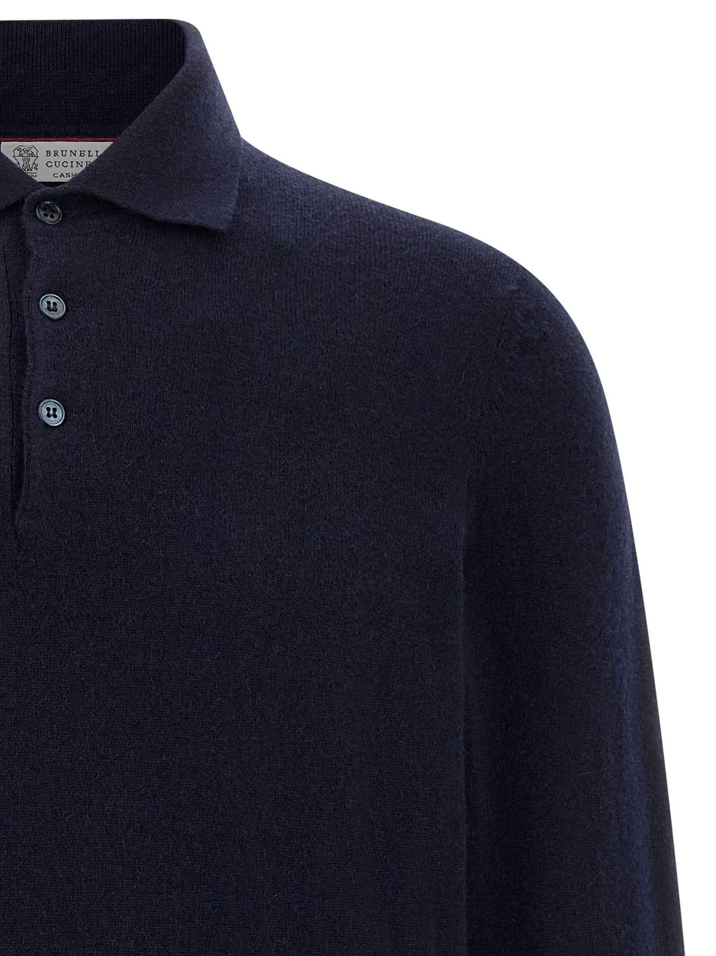 Blue Cashmere Polo Shirt