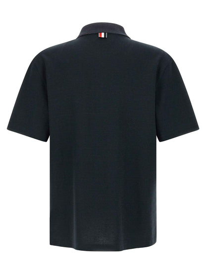 Blue Cotton Polo Shirt