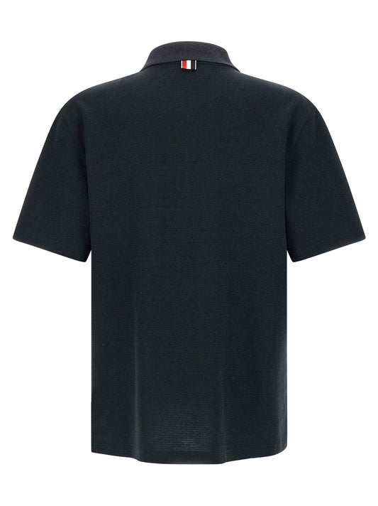 Blue Cotton Polo Shirt