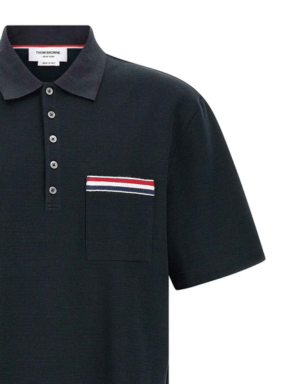 Blue Cotton Polo Shirt