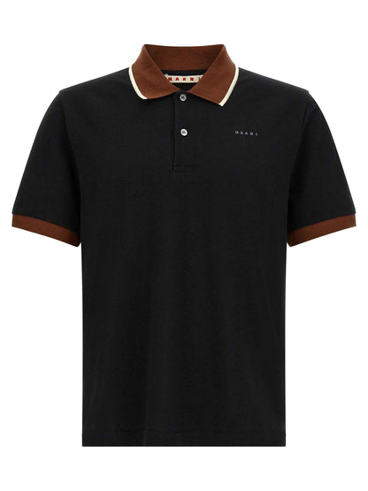 Black Cotton Polo Shirt