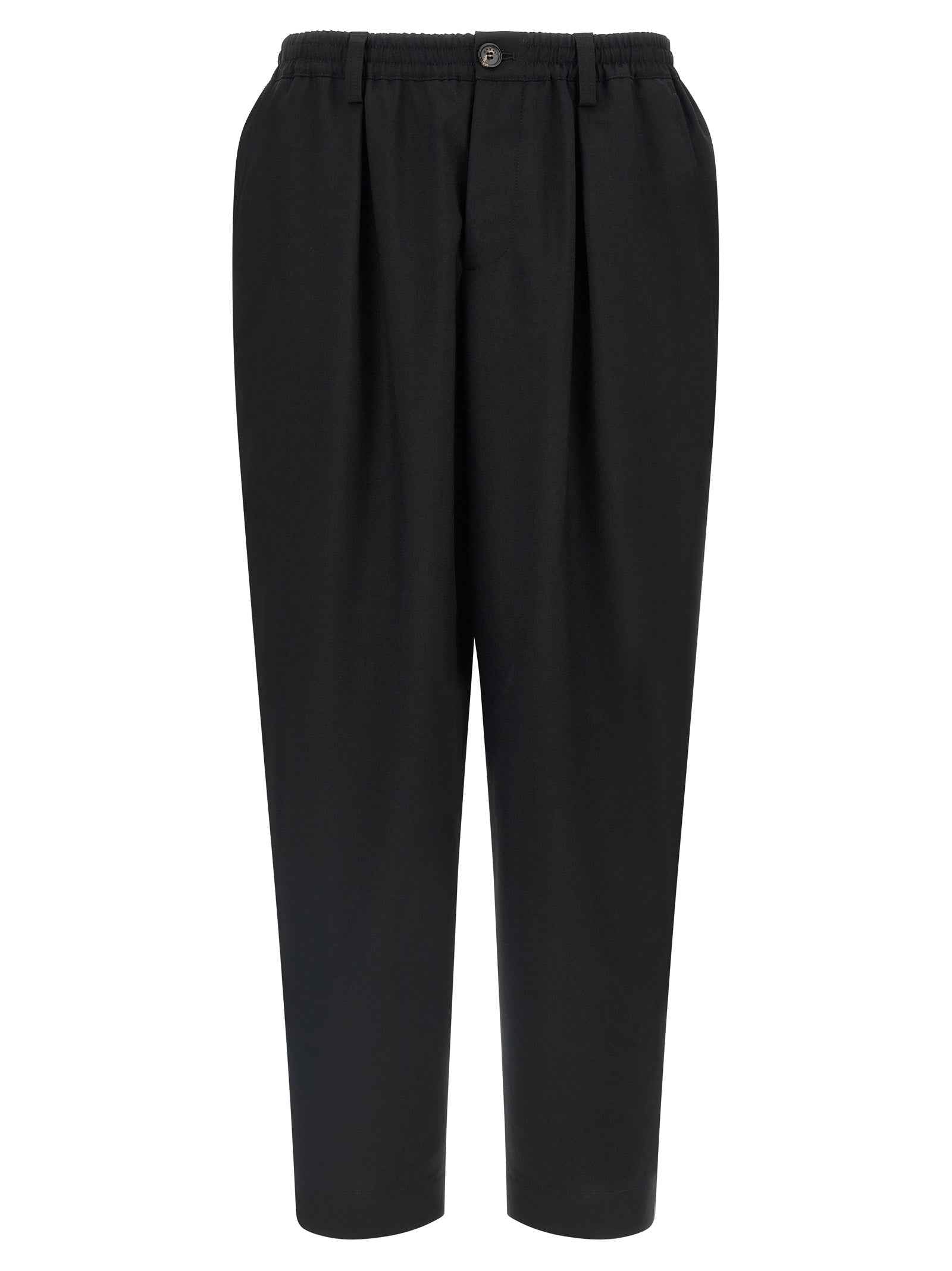 Black Virgin Wool Cropped Pants