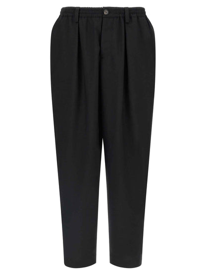 Black Virgin Wool Cropped Pants