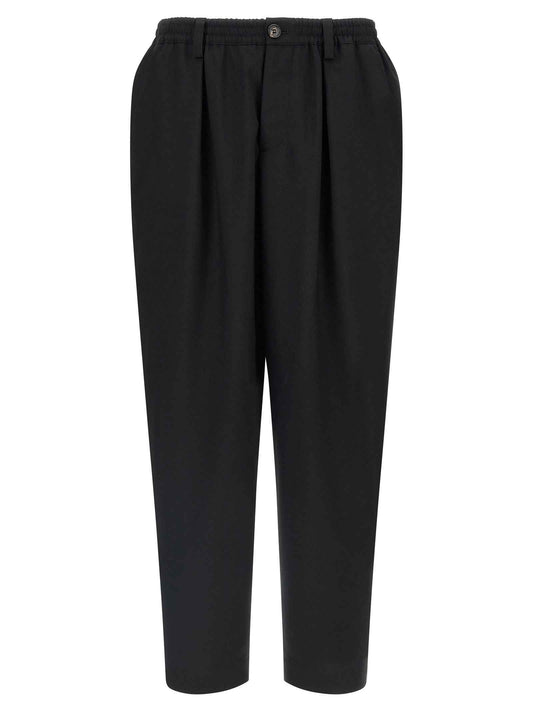 Black Virgin Wool Cropped Pants