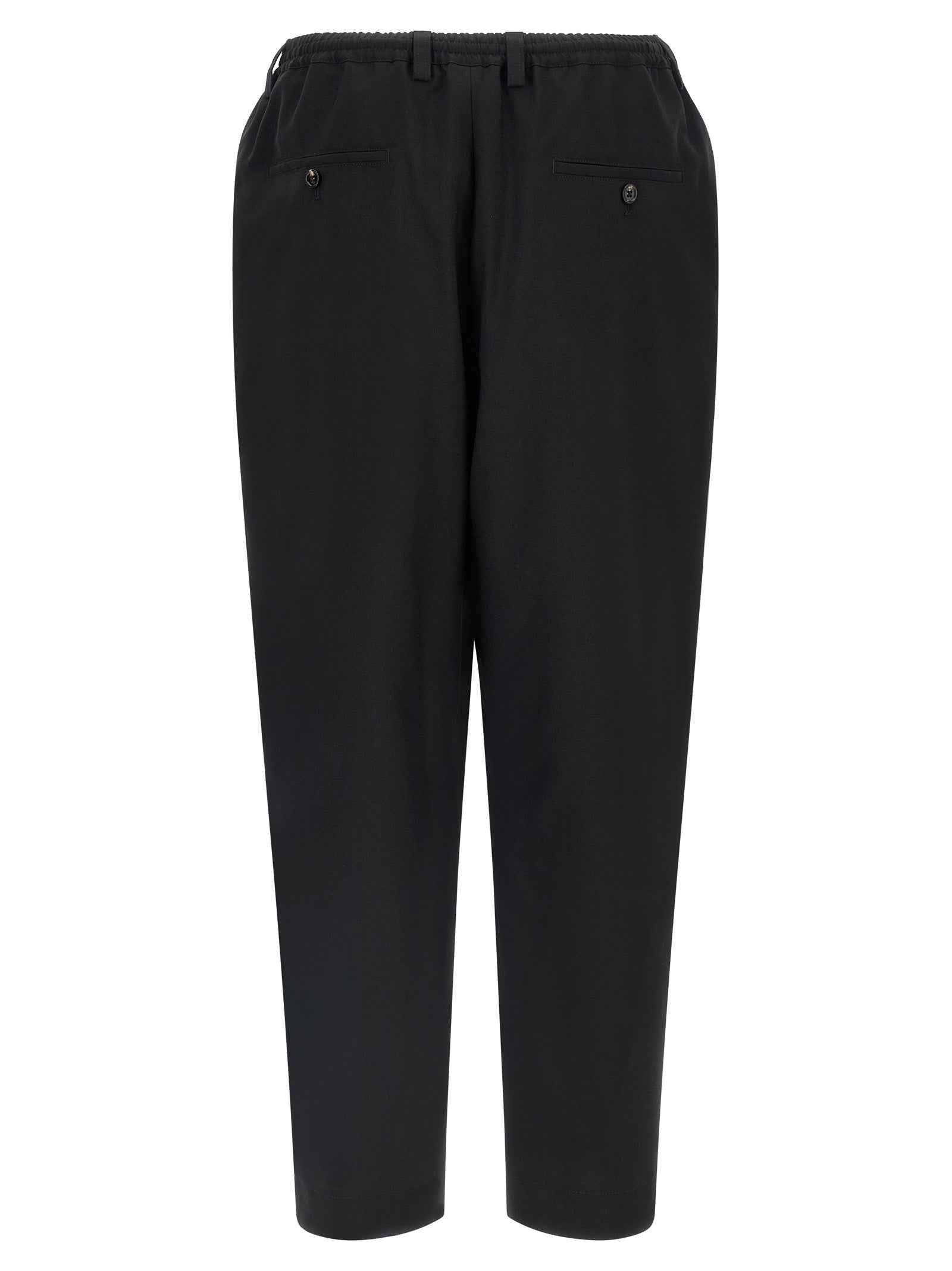 Black Virgin Wool Cropped Pants