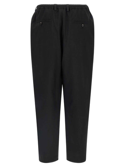 Black Virgin Wool Cropped Pants