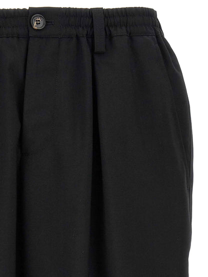 Black Virgin Wool Cropped Pants