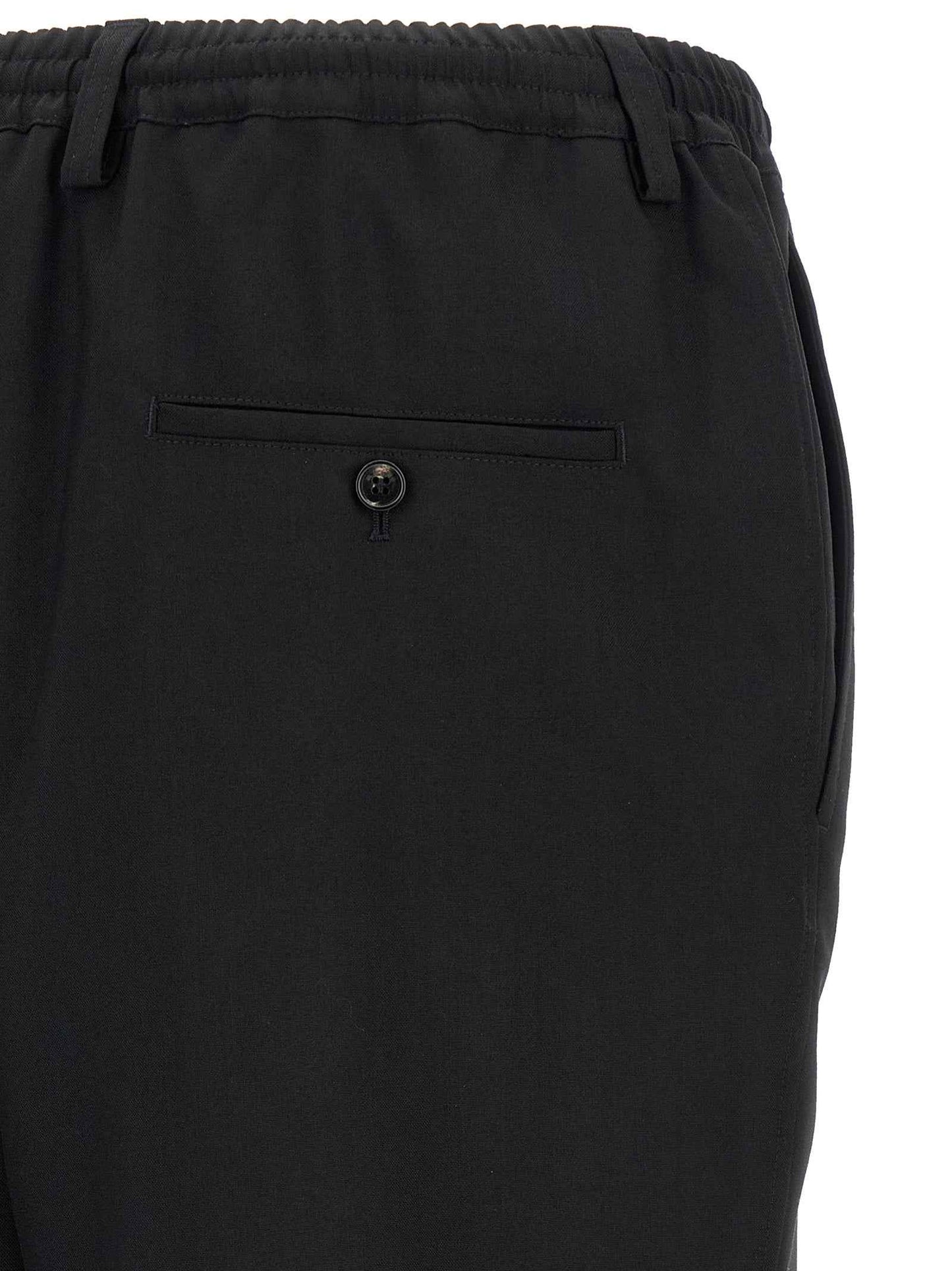 Black Virgin Wool Cropped Pants