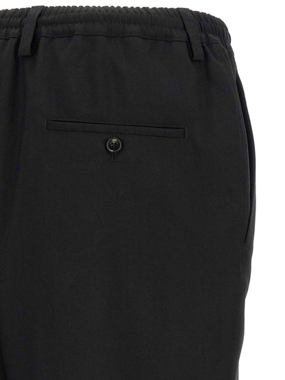 Black Virgin Wool Cropped Pants
