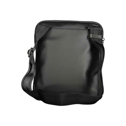 Black Polyurethane Men's Shoulder Bag