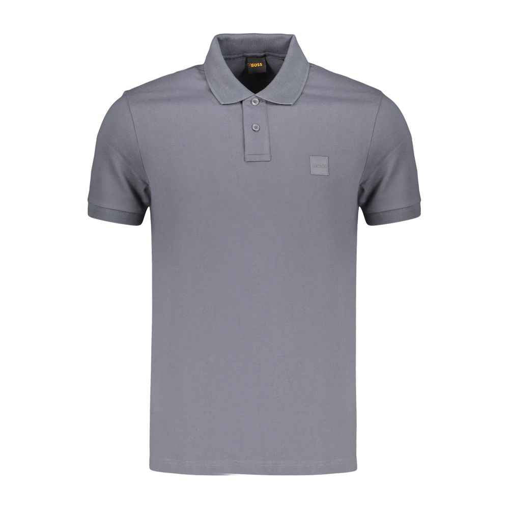 Blue Cotton Men's Polo Shirt