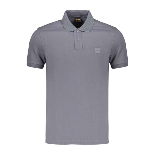 Blue Cotton Men's Polo Shirt