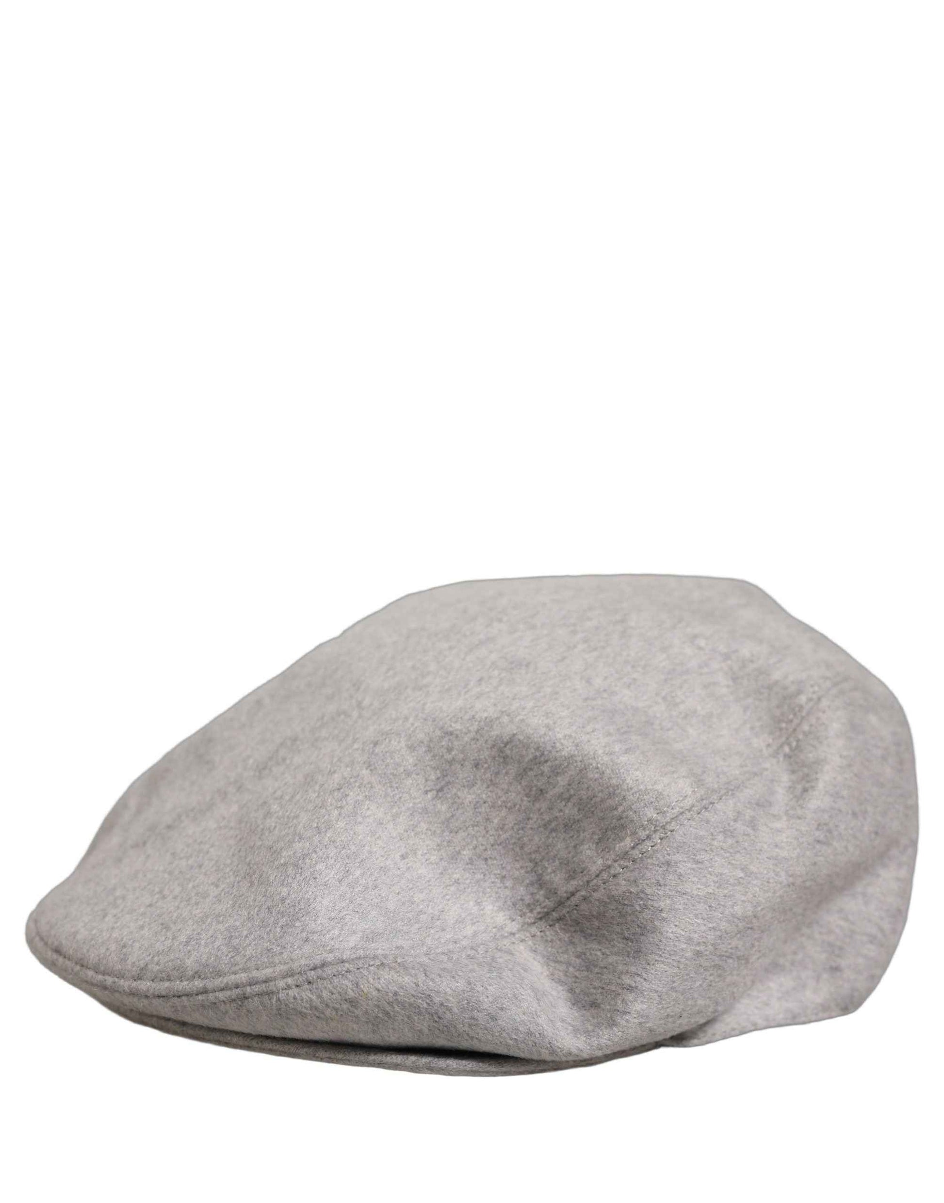 Men Light Grey Cashmere Newsboy Cabbie Cap Hat
