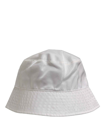 Men White Nylon Wide Brim Bucket Capello Hat