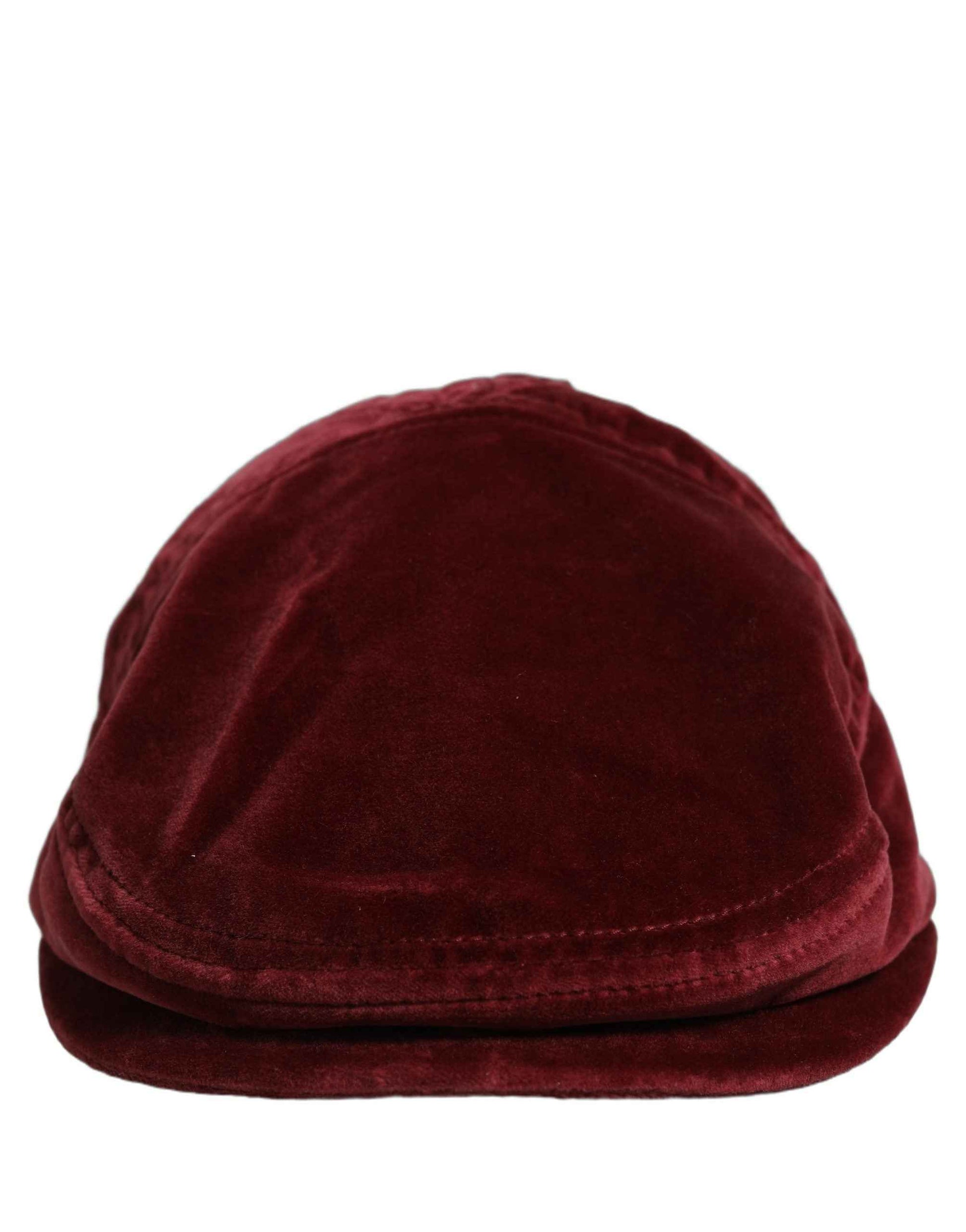 Men Dark Red Cotton Newsboy Capello Cabbie Hat