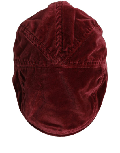 Men Dark Red Cotton Newsboy Capello Cabbie Hat