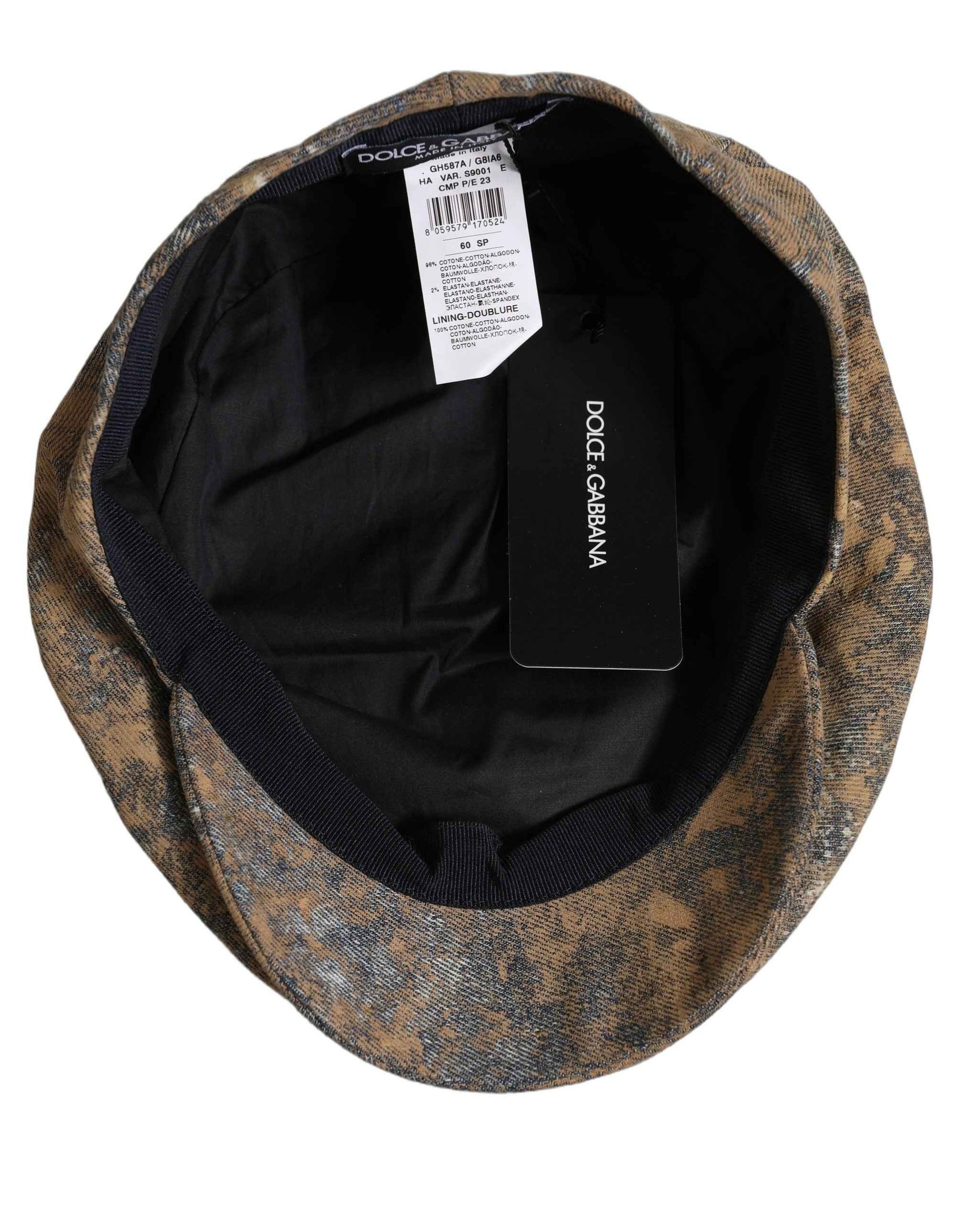 Men Brown Cotton Newsboy Capello Cabbie Hat