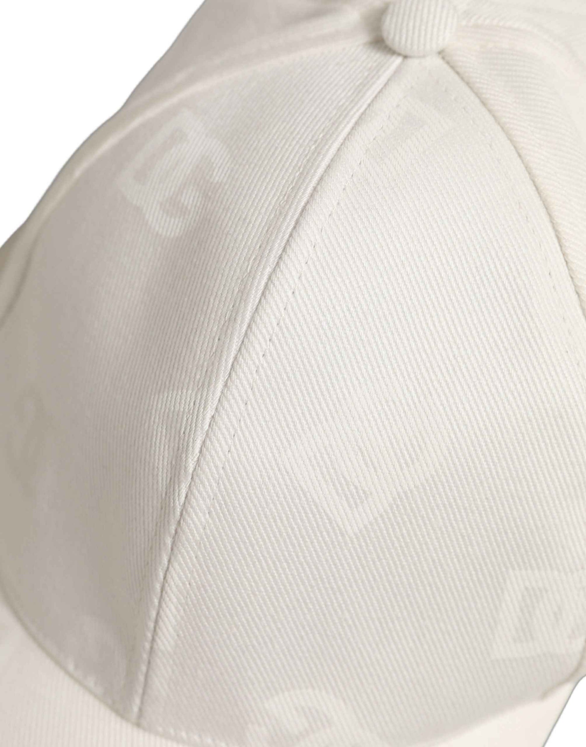 Men White Cotton Stretch Baseball Capello Hat
