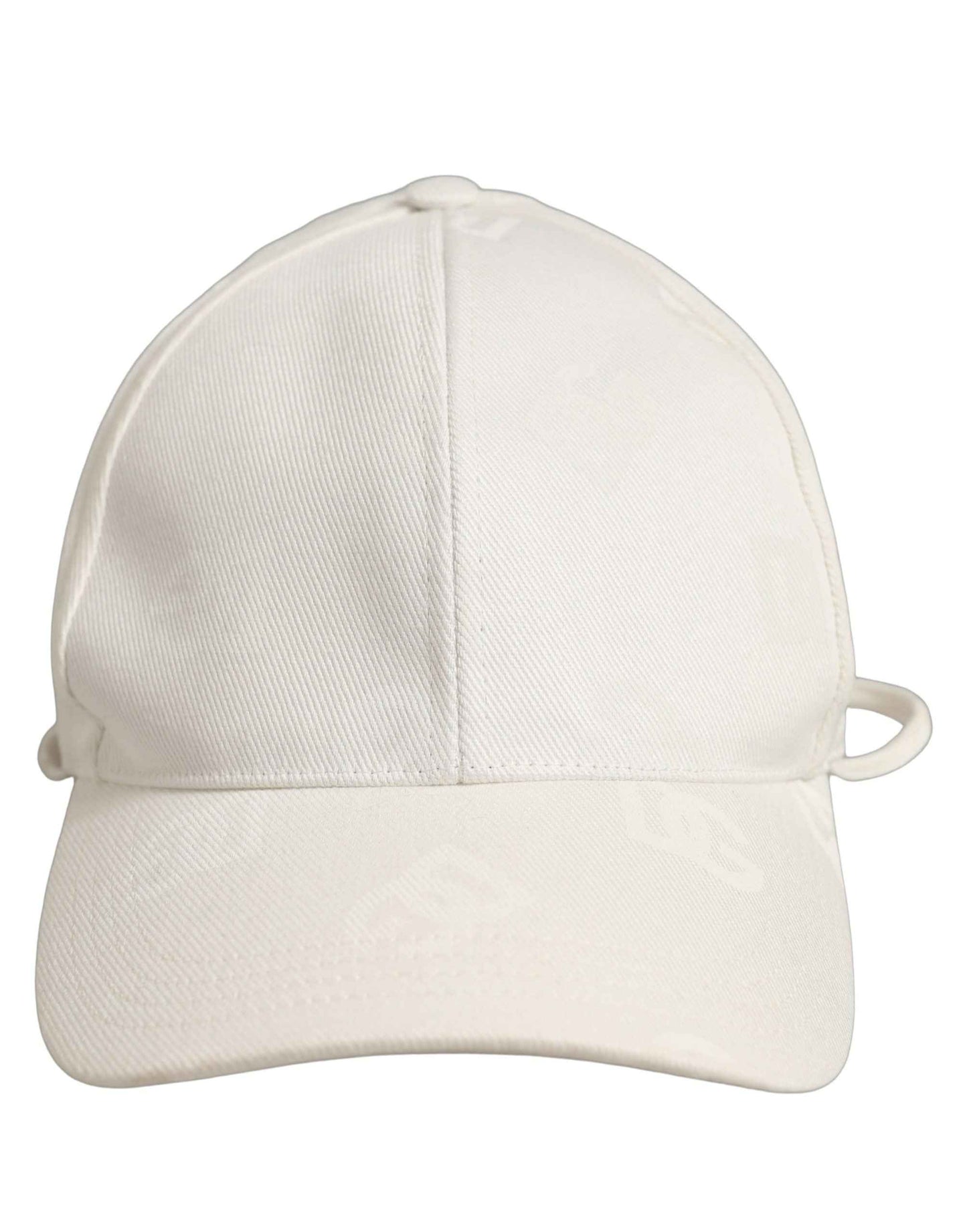 Men White Cotton Stretch Baseball Capello Hat