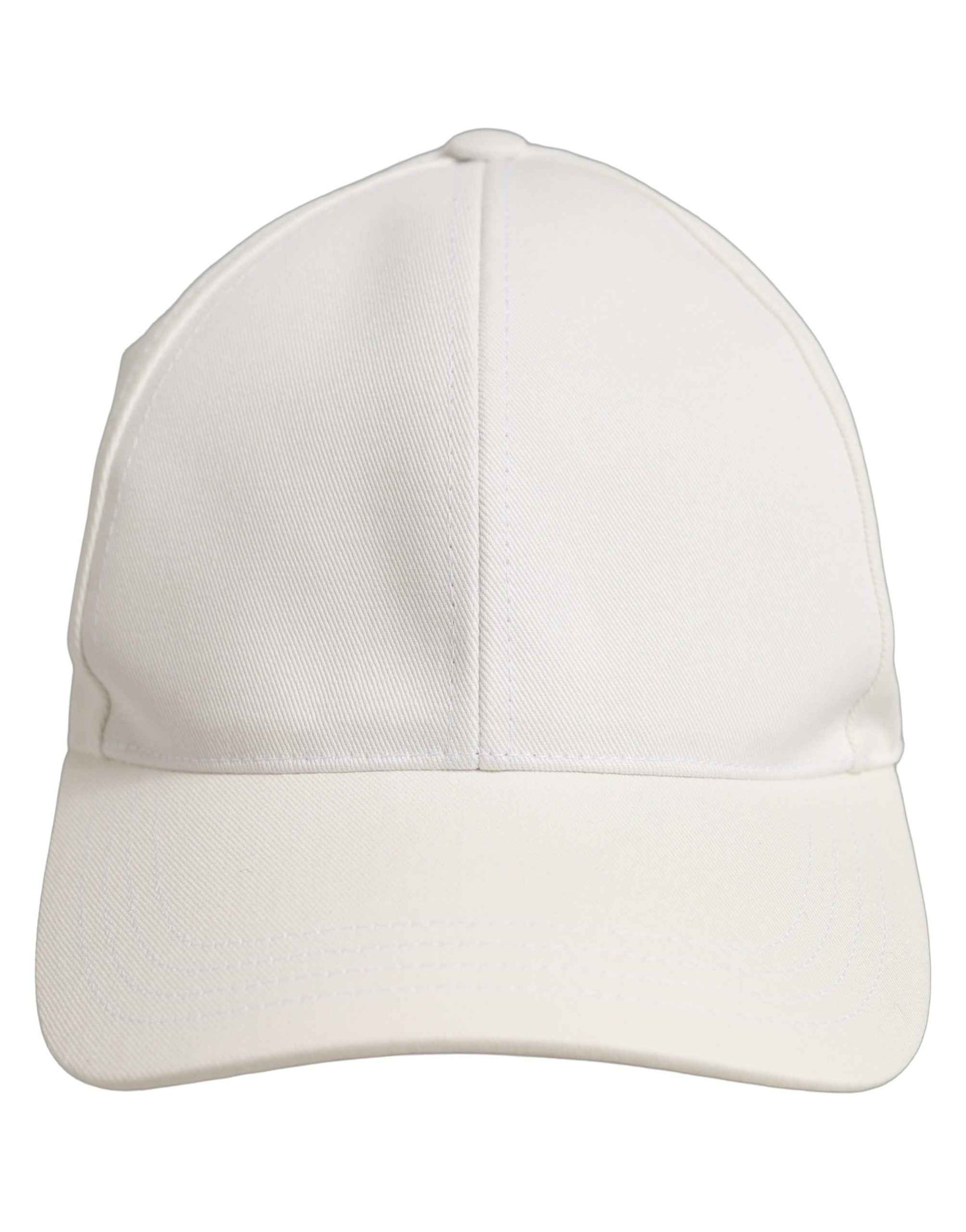 Men White Cotton Baseball Capello 6 Panels Hat
