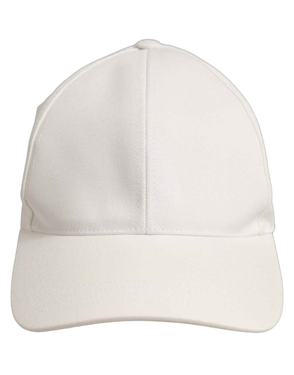 Men White Cotton Baseball Capello 6 Panels Hat