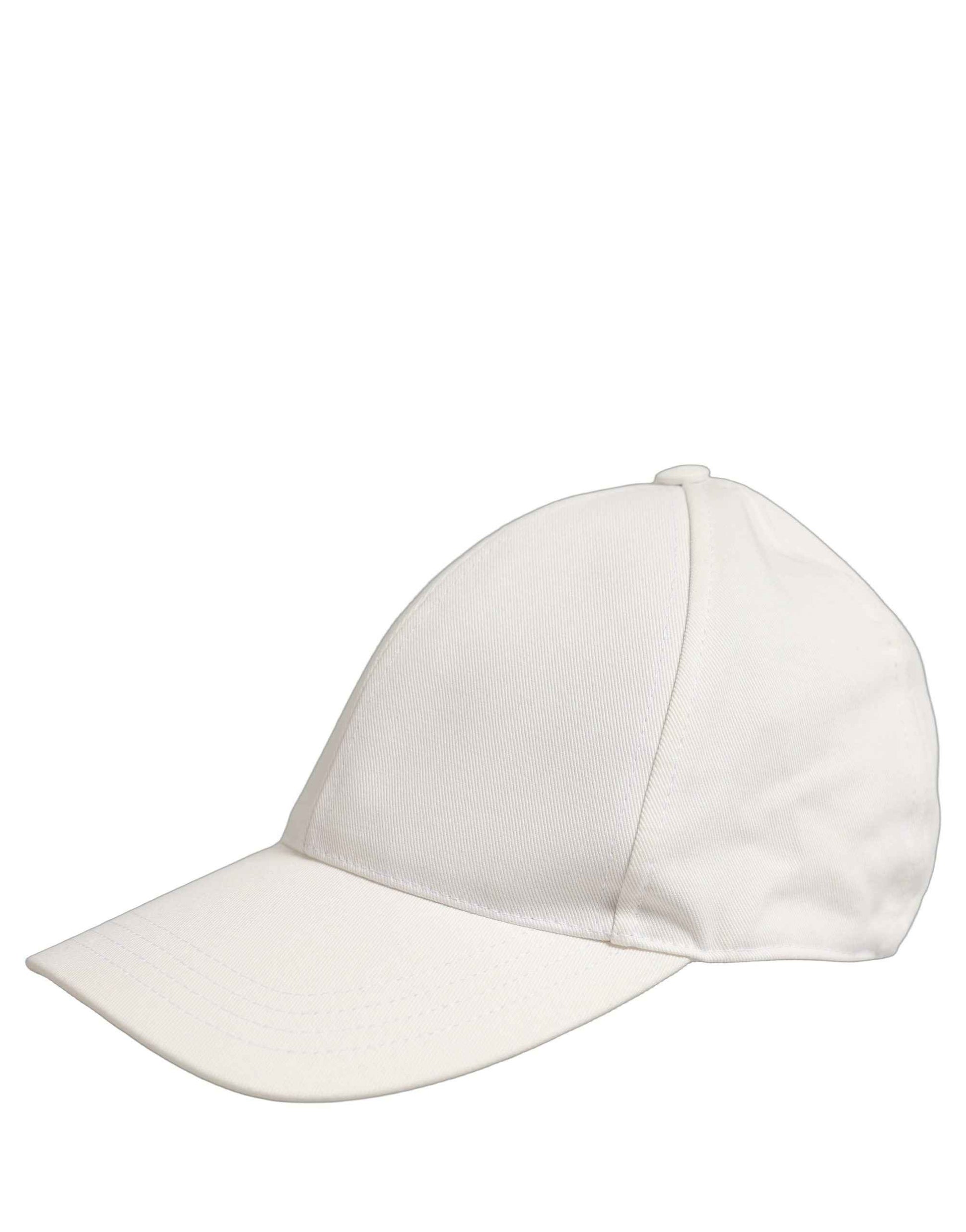 Men White Cotton Baseball Capello 6 Panels Hat