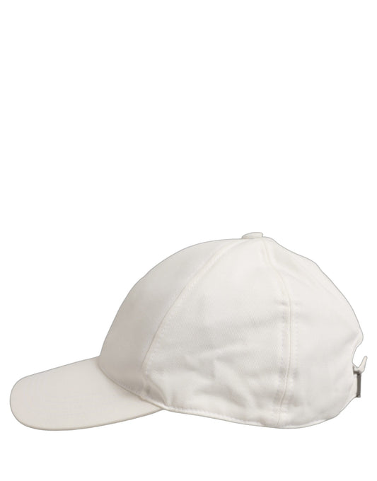 Men White Cotton Baseball Capello 6 Panels Hat