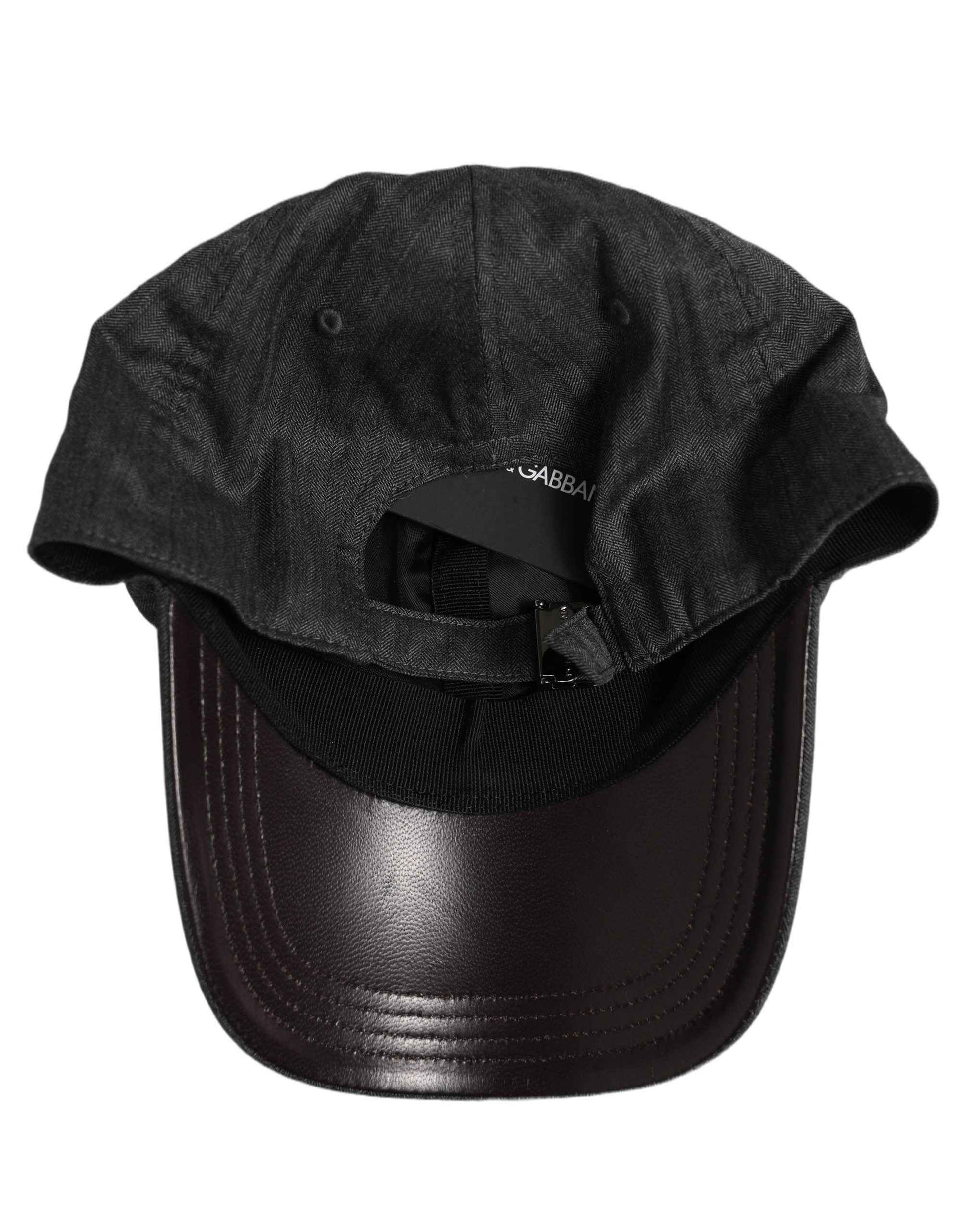 Men Dark Gray Herringbone Baseball Cap Hat