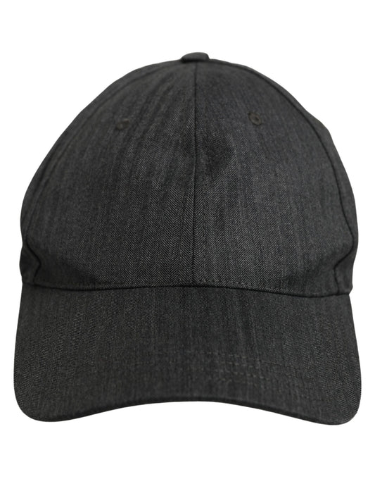 Men Dark Gray Herringbone Baseball Cap Hat
