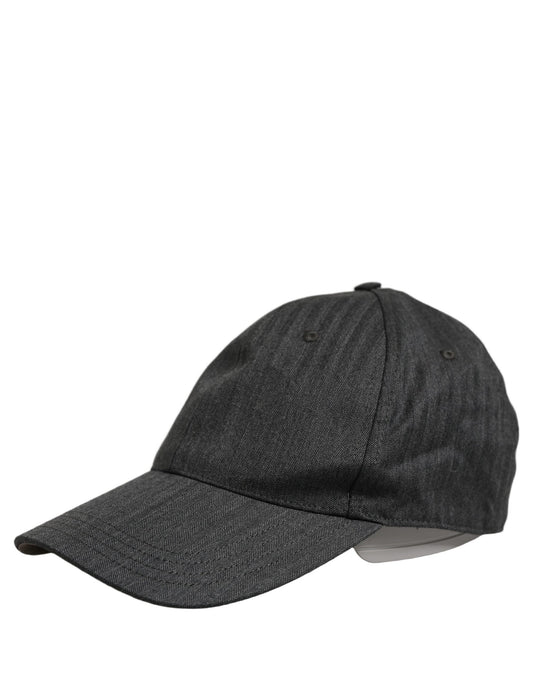Men Dark Gray Herringbone Baseball Cap Hat