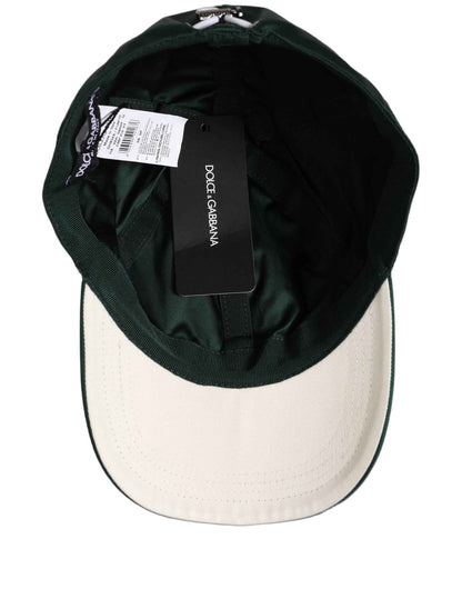 Men Deep Green Cotton Baseball Cap 6 Panels Hat