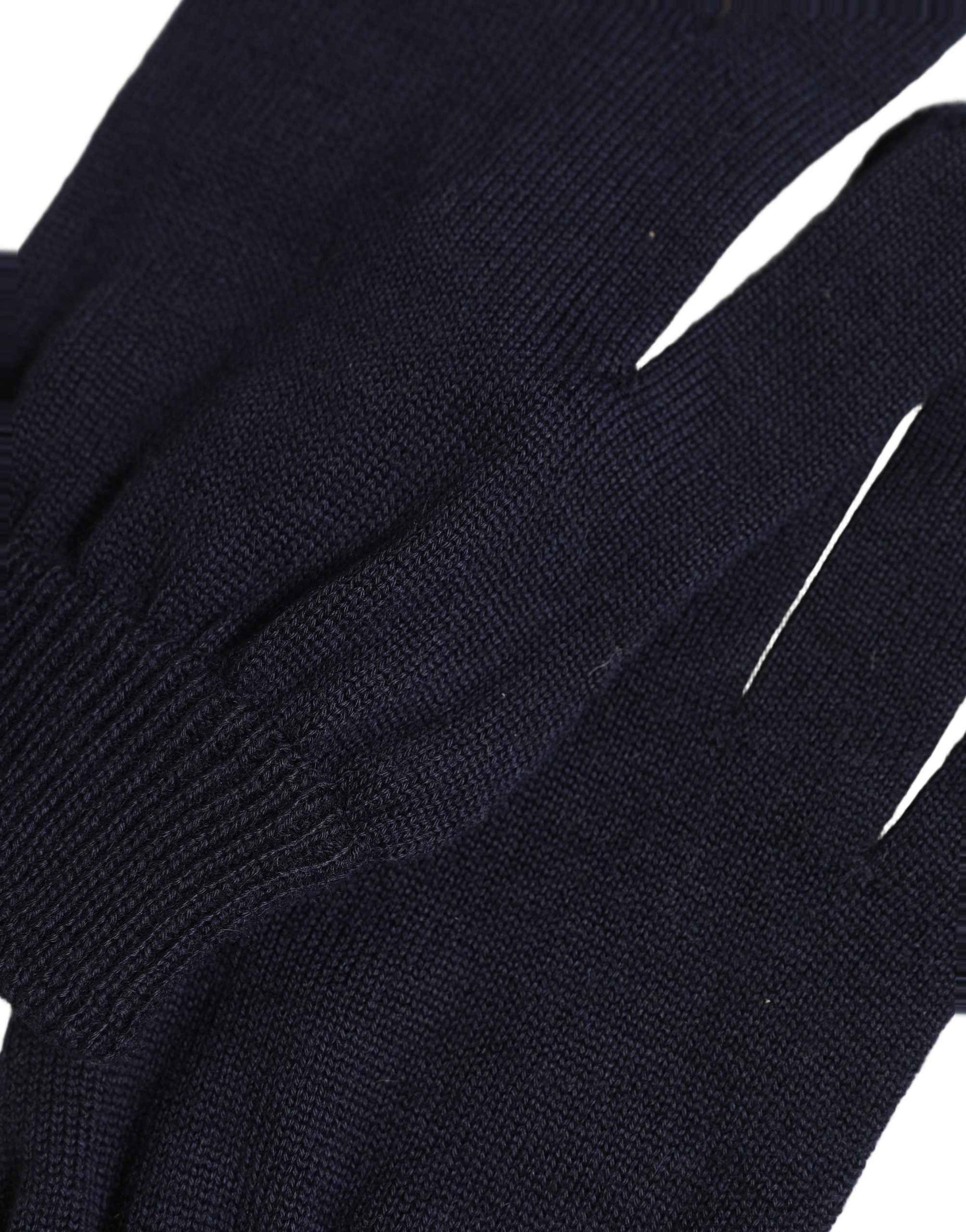 Men Dark Blue Cashmere Knitted Winter Gloves