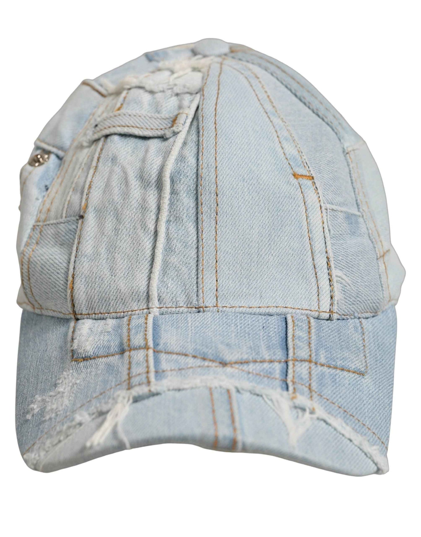 Men Blue Patchwork Cotton Denim Baseball Cap Hat