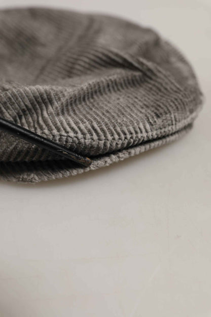 Men Grey Cotton Corduroy Cloth Newsboy Cap Hat