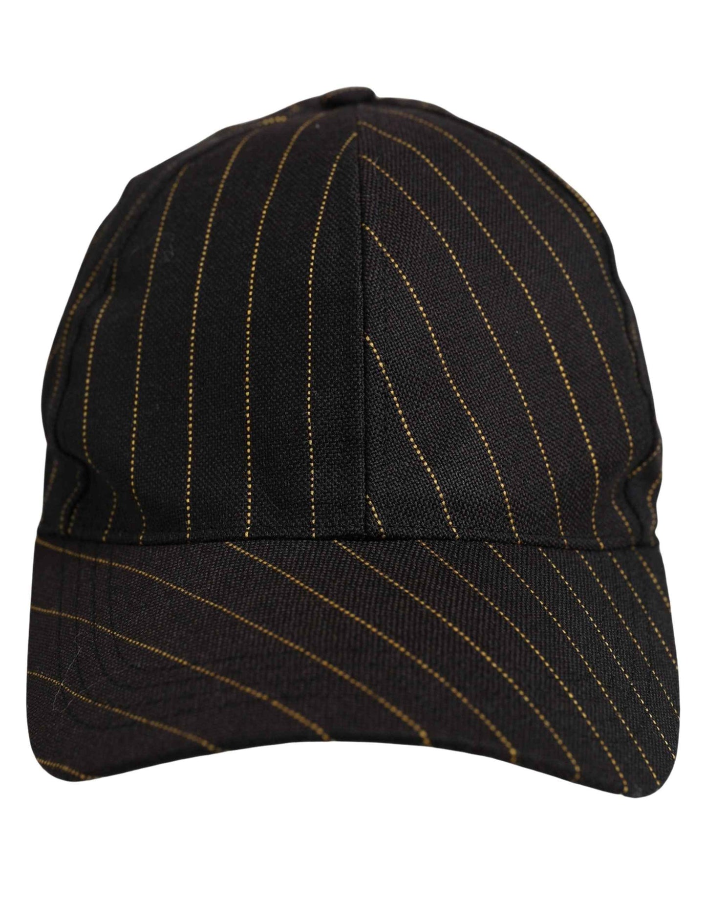 Black Gold Pinstriped Cotton Baseball Cap Hat